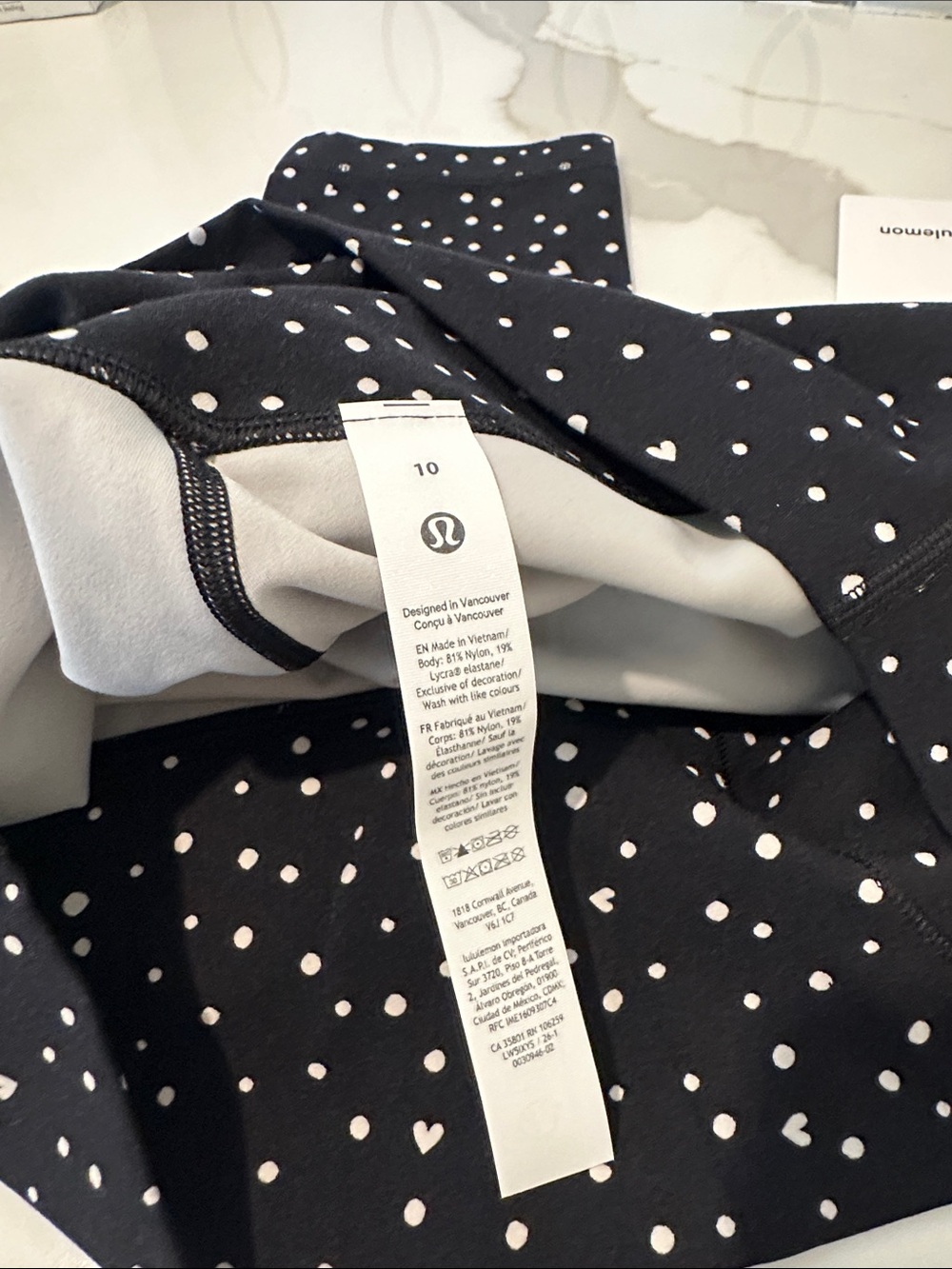 Sz 10 lululemon Align High-Rise Pant Heart Scatter Dot Print White Black - Picture 3 of 7